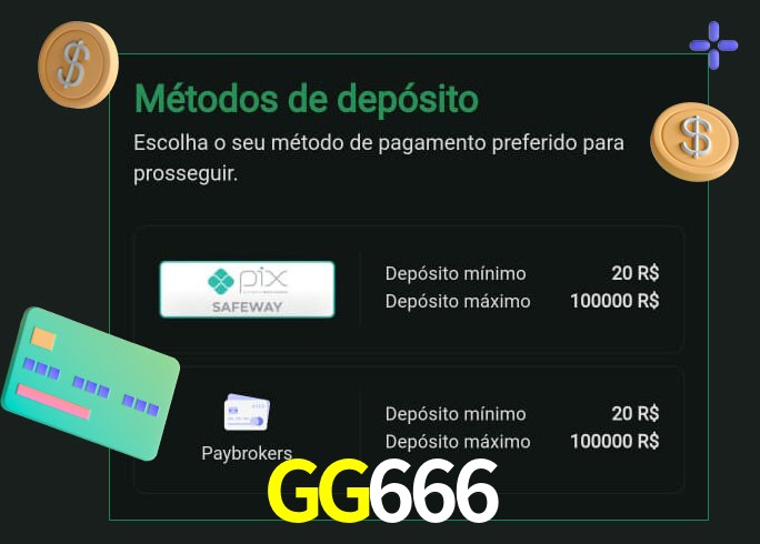 O cassino GG666 oferece uma grande variedade de métodos de pagamento